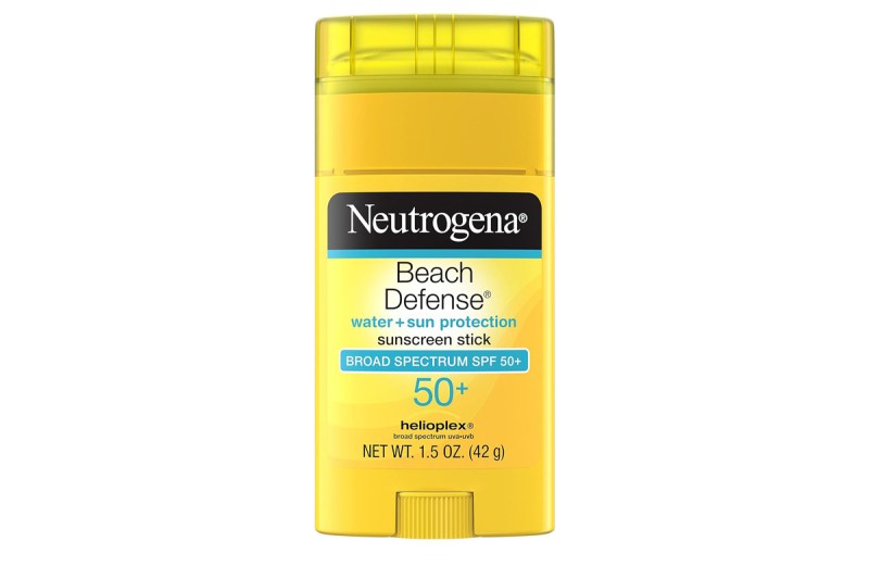 Neutrogena Beach Defense Sunscreen Stick isolated on a white background.